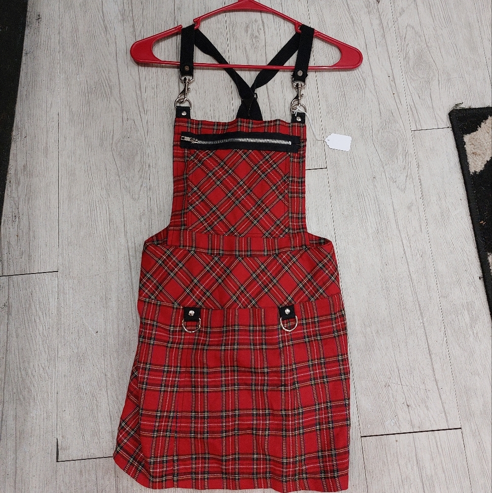 Lip service bondage style plaid dress